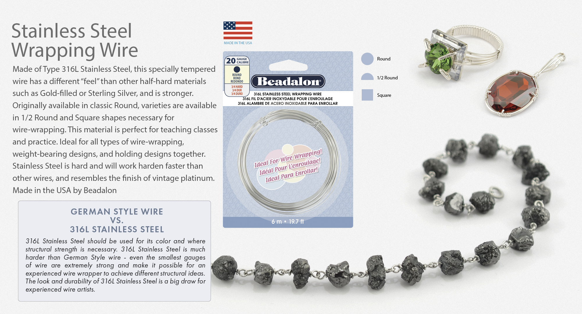 Beadalon - Stainless Steel Wrapping Wire